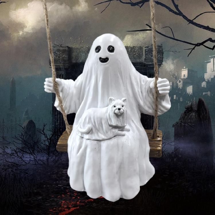 Halloween Resin Specters Swinging Charm Resin Swing Specters Figure Halloween Hanging Decors for Kids Family Enjoyment