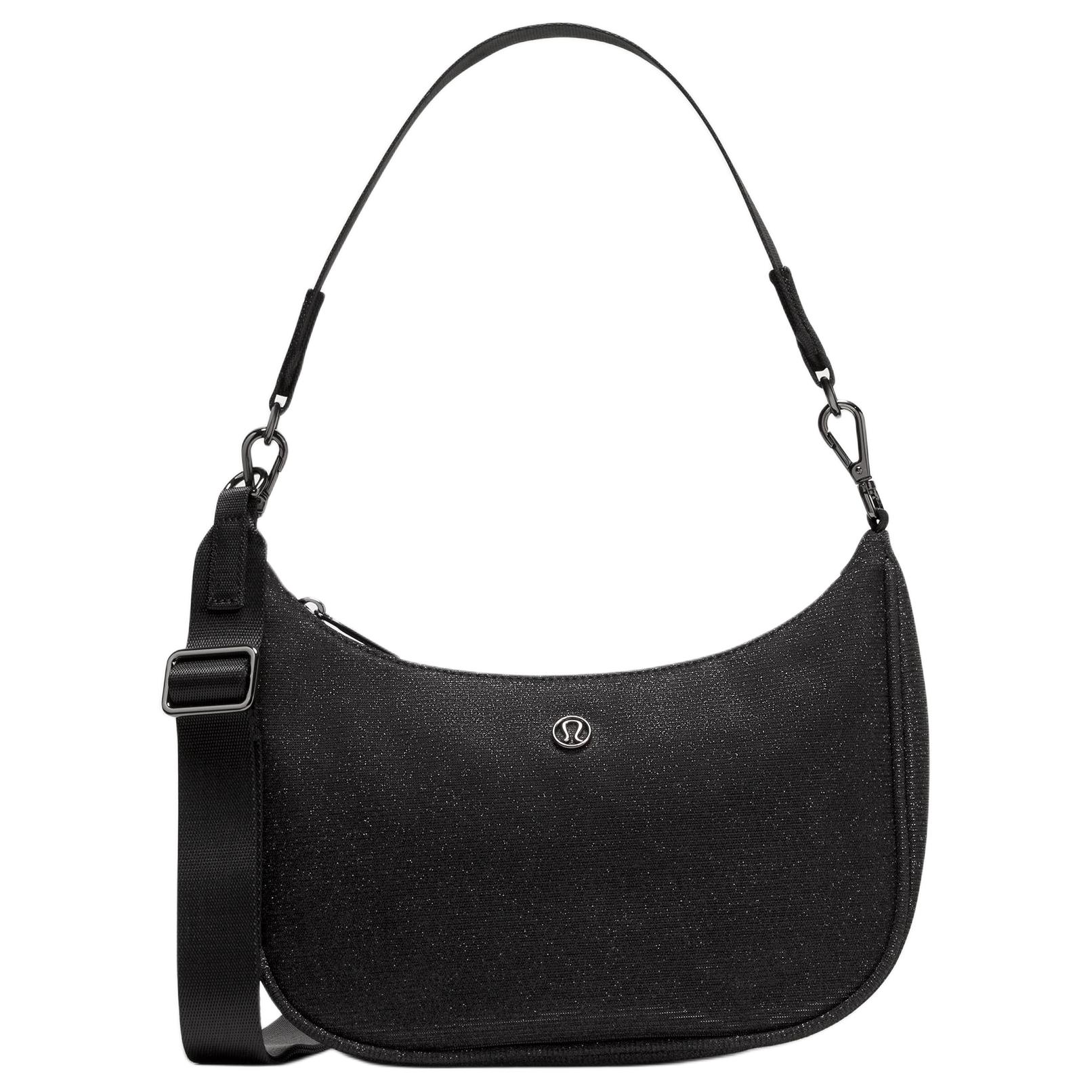 Lululemon City Essentials 3L Brand Logo Metallic Fiber Panel Polyester Crossbody Shoulder Bag Small Women bags Black Gun-Gray LW9FW4S-069830 Black Gunmetal Gray 24530₽