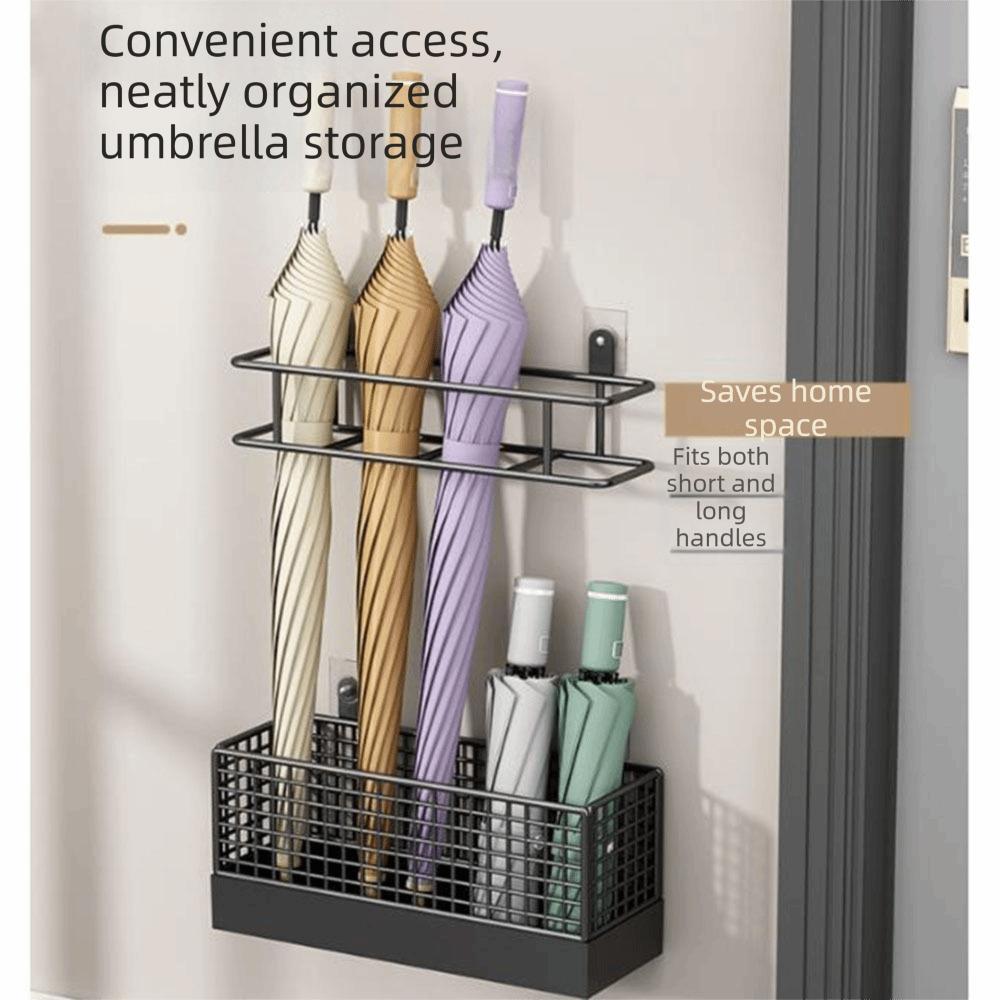 Metal Umbrella Holder Wall-Mounted Umbrella Organizer Space Saving Umbrella Stand Hotel