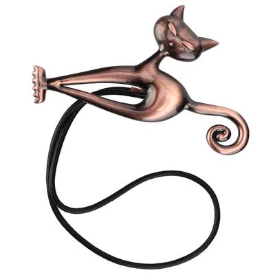 Household Cute Cat Magnetic Window Curtain Clips Buckle Belt Tieback Home DecorationRed Bronze