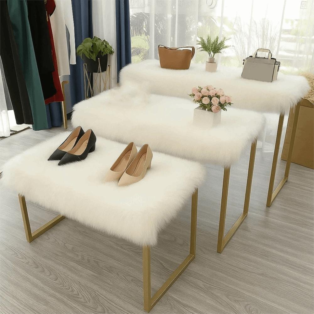 Decorative Soft Fluffy Carpet Shaggy Simple Faux Fur Rug Fluffy Surface Sheepskin Rug Window Display
