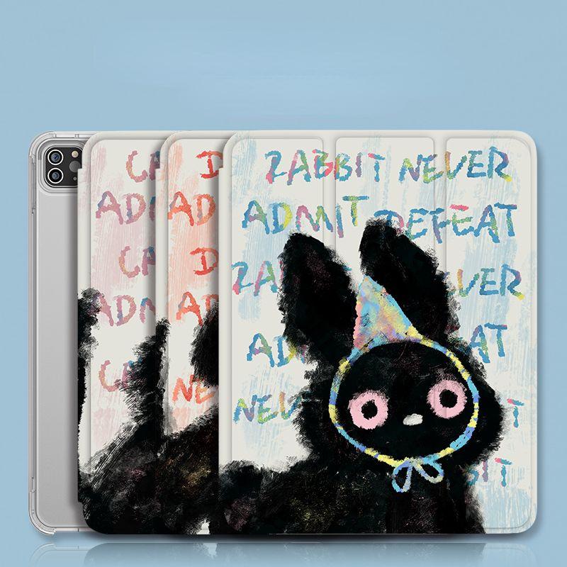 Étui mignon de dessin animé pour Air5/4 Air1/2/3 iPad Pro 11/10,5/9,7 pouces pour iPad génération 2017/2018/2019 pour iPad Mini 4/5 TPU étui de veille de réveil automatique