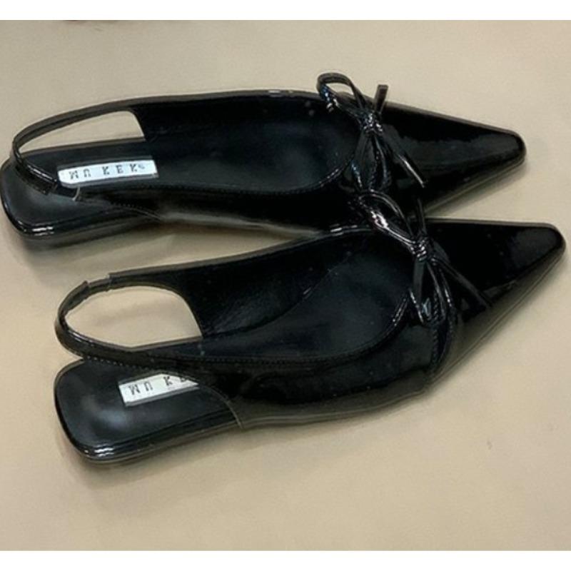 Fashion New Style Women's Sandals with Anti Slip Slim Heel Close Toes Elastic Band Bow Outdoor Black/White Fashion Sandals Zapatos Mujer