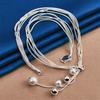 925 Sterling Silver Exquisite Frosted Glossy Beaded Pendant Necklace for Women Fashion Party Wedding Gift Jewelry