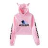 Streetwear Women Sexy Astro Bot Print Cropped Sweatshirts Oversize Loose Pullovers Spring Korean Casual Tops