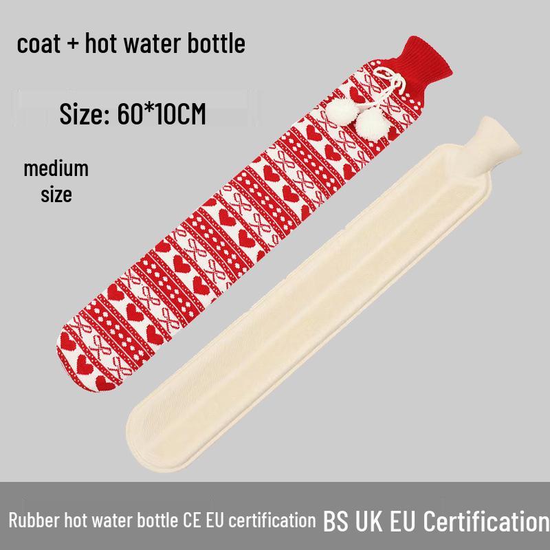 Explosion-Proof Hot Water Bottle: Rubber Design for Stomach and Feet, Long-Lasting Warmth