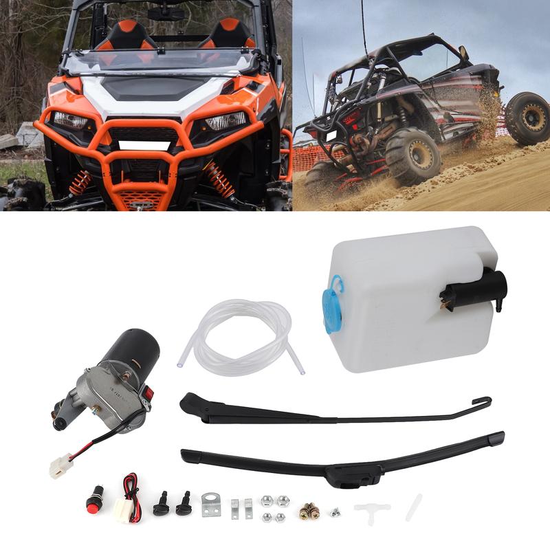 Elektrischer Scheibenwischer-Baugruppensatz Motor Wischerblatt Arm Spritzdüse Behälter Schlauch für UTV Scheibenwischer-Set Elektrisches Wischer-Kit