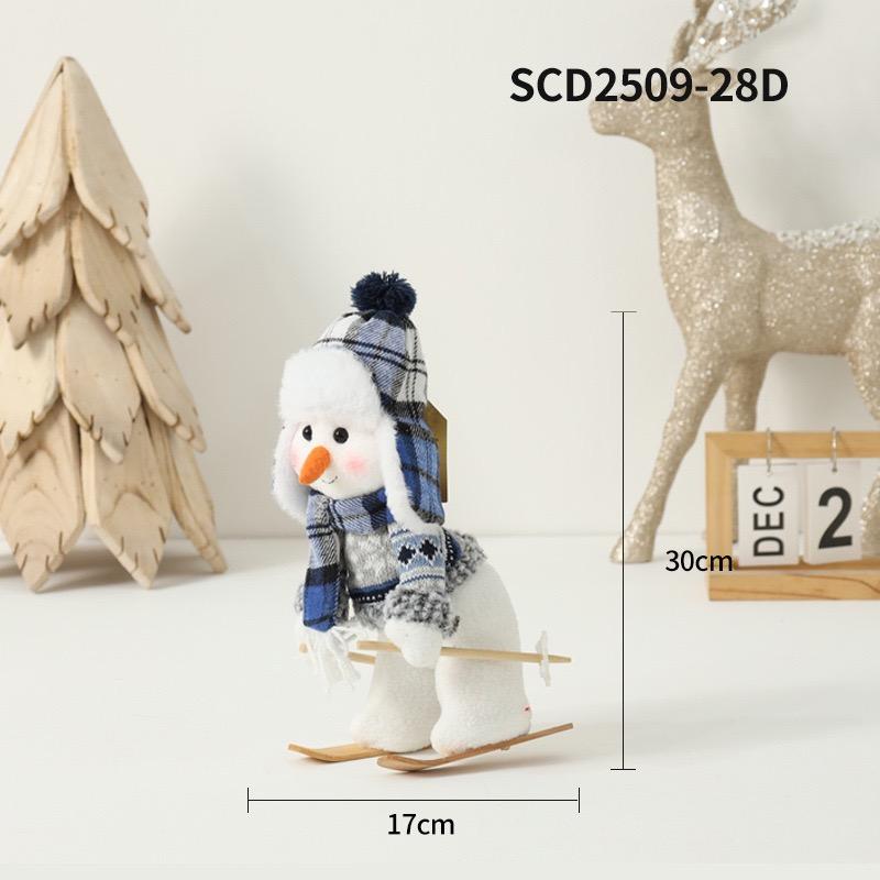 HOMZY Christmas Snowman Doll Plush Toy Stuffed Snowman Figurine Xmas Ornaments for Home Decorations Tabletop Centerpieces