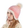 Korean Colorful Kids Hats Cute Fur Ball Knitted Hat Girl's Winter Ear Protection Caps Outdoor Plus Velvet Warm Hoods Accessories