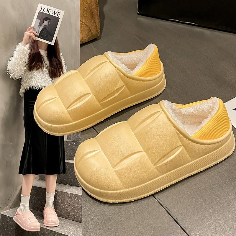 

Autumn and winter couples waterproof thick soft-soled cotton slippers women s bags and confinement shoes warm indoor home home outdoor wear men 41