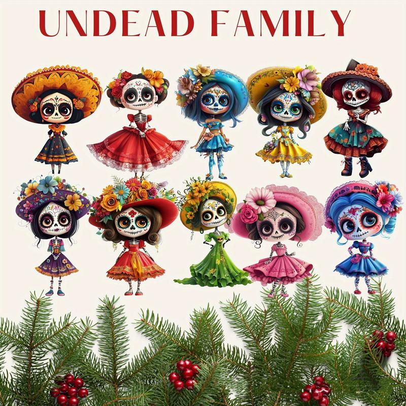 

10 штук Эфирный Декор Девы-Нежити: Завораживающие подвески и настенное искусство для вечеринки Хэллоуин, посвященной Дню мертвых 10pieces