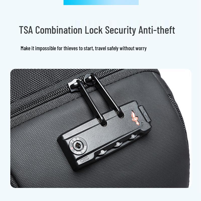 BANGE Men's Anti-theft Tech USB Crossbody Chest Bag
