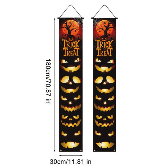Party Hanging Decoration Halloween Porch Sign Banner, Pumpkin Ghost Awning Wall Supplies Door Decoration, Front Wreath Banner Yard Themed