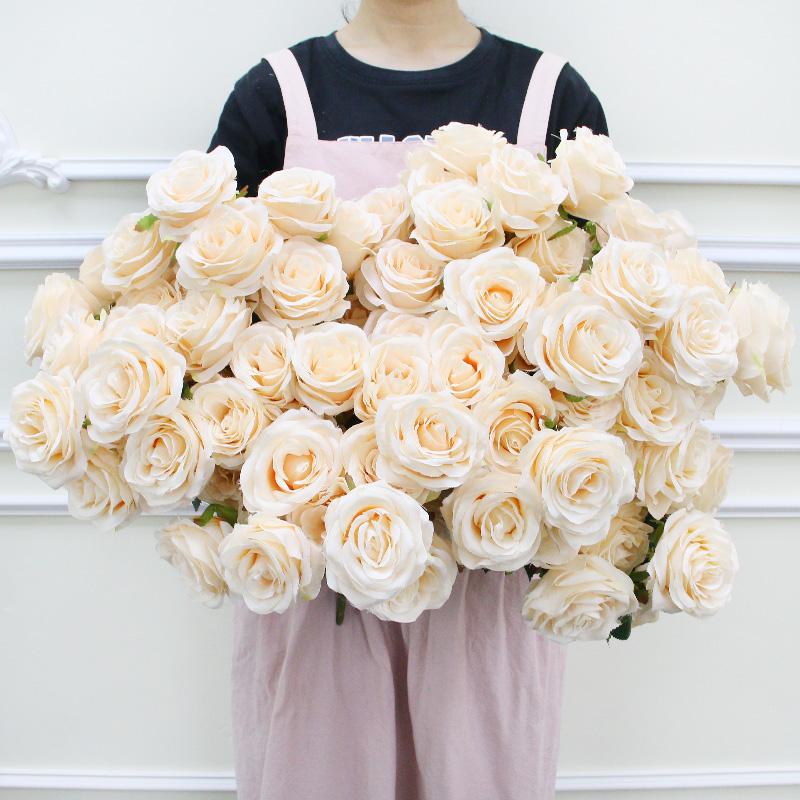 9 Köpfe 1 Bund Kamelienrose Kunstblume Haltebouquets Party Hochzeitszene Display Zimmer Heimdekor Falsche Blumengeschenke