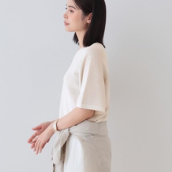INDIVI New Colors Flare Sleeve Knit 12712452 Size 38 Knitwear/Sweater Available! [Elegant Lamé Material] Women's Off-White (003) (M)