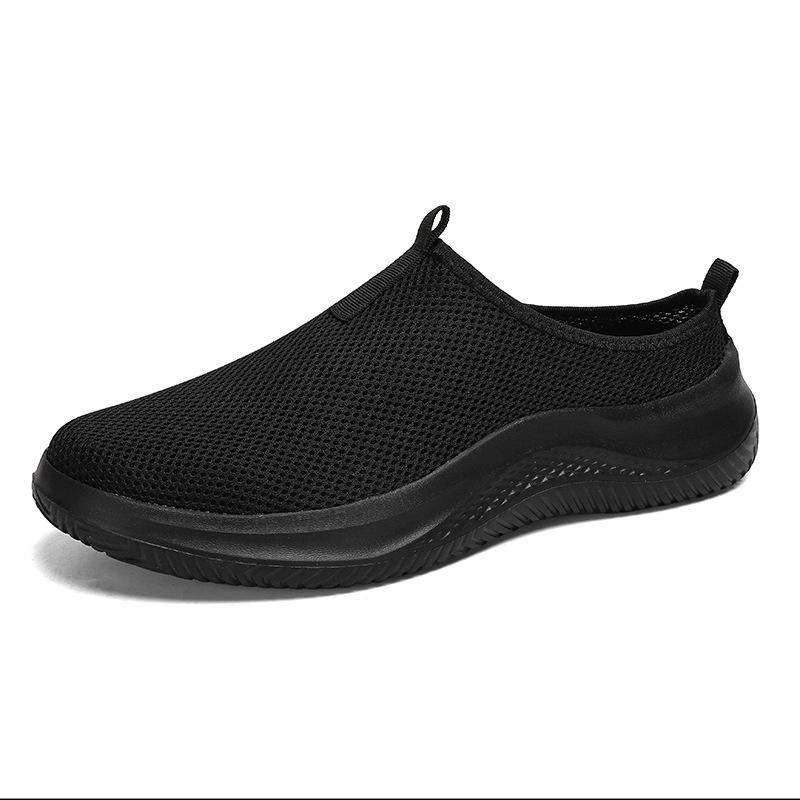 48 large size comfortable and lightweight running shoes men's summer half-drag mesh comfortable one-pedal lazy shoes non-slip men