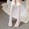 Kniestrümpfe Damen Strümpfe Lolita Süßes Mädchen Spitze Rüschen Socken Strümpfe Damen Sommer Ultradünne Transparent Lange Socken Strumpf