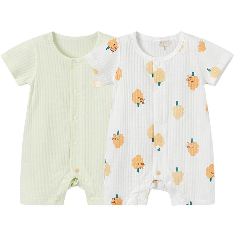 TONGTAI Baby Pure Cotton Short Sleeve Romper Set (2-Pack) 73