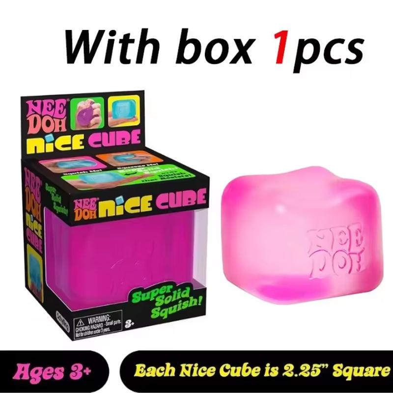 New Nee Doh Jellyfish & Cube Squish Toy Soft Jelly Squeeze Stress Relief Fidget Sensory Toy For Kids And Adults