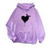 Large Size 2025 Autumn New Simple Love Hooded Jacket Men's and Women's Casual Versatile Velvet Long-sleeved Sweater