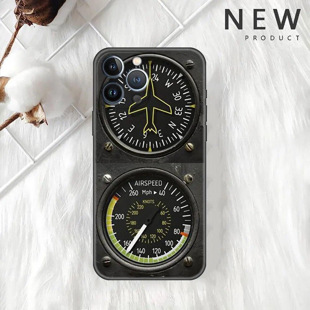 Case For Apple iPhone 11 13 12 14 Pro 7 Plus XR X XS Max 6 6S SE Phone Funda Aviation Aeroplane Helicopter Cockpit Instrument