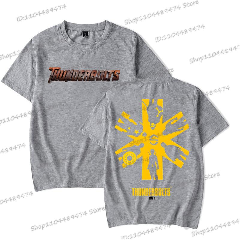 Men Thunderbolts T-shirt 2025 New Movie T Shirt Cartoon Short Sleeve Harajuku Unisex Streetwear Shirt