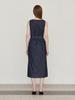 Leusejiem Non-Faded Denim Long Dress - Indigo