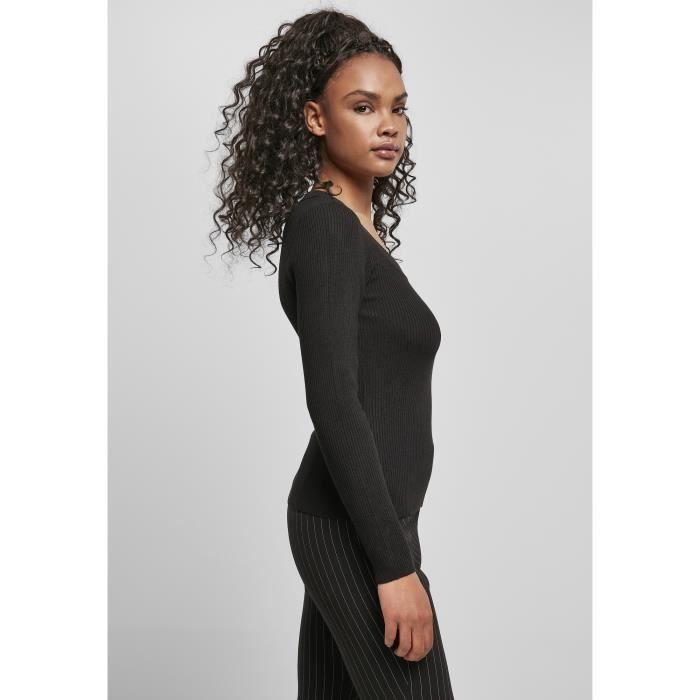 Pull femme Urban Classics wide neckline - noir - XL
