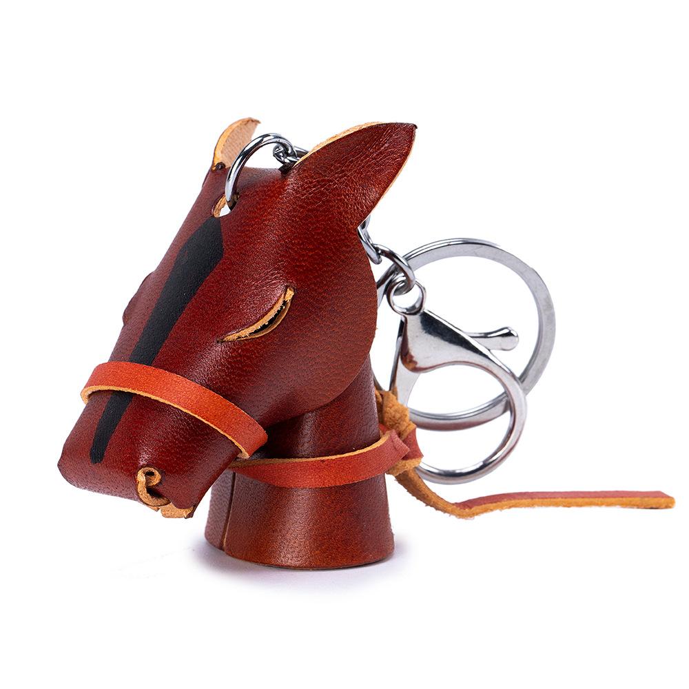 New First-layer Cowhide Mini Animal Keychain Handmade Creative Bag Pendant Car Keychain Universal