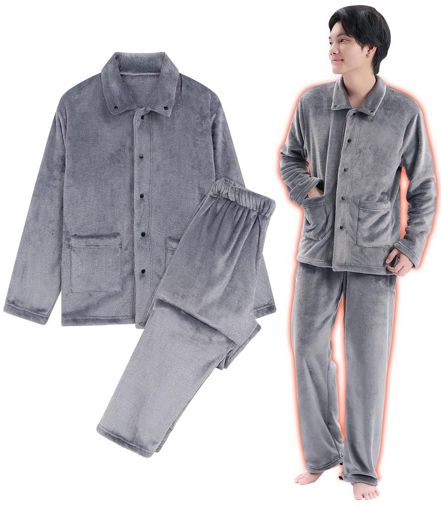 Winter Blanket Fluffy Loungewear Thick Solid Warm Prevents Neck Prevents Cold Weather Loungewear [Hotvivid] Men's Pajamas, Set, Fleece-Lined, Color,