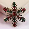 Creative Christmas Alloy Snowflake Brooch Fashionable Cute Diamond Studded Snowflake Holiday Brooch Women's Jewelry Accessories