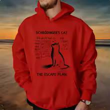 Funny Cat Physics Design Hoodies Math Science Humor Cat Print Sweatshirt Personalized Men Women Casual Streetwear Fashion Hoodie