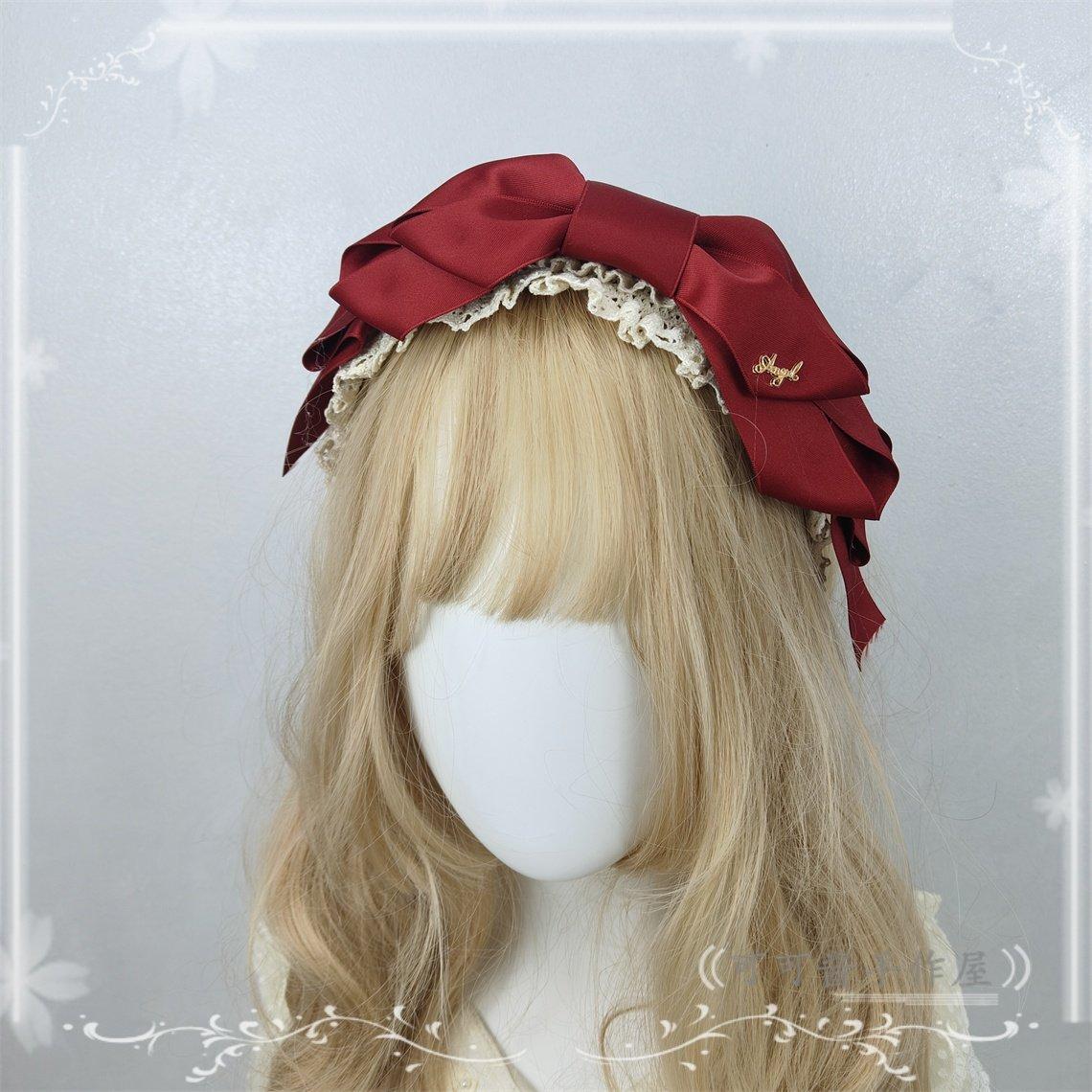 

Original Lolita Bow Headband KC Headband Headgear Cla Big Bow Headwear Hair Accessories for Girls Size fits all