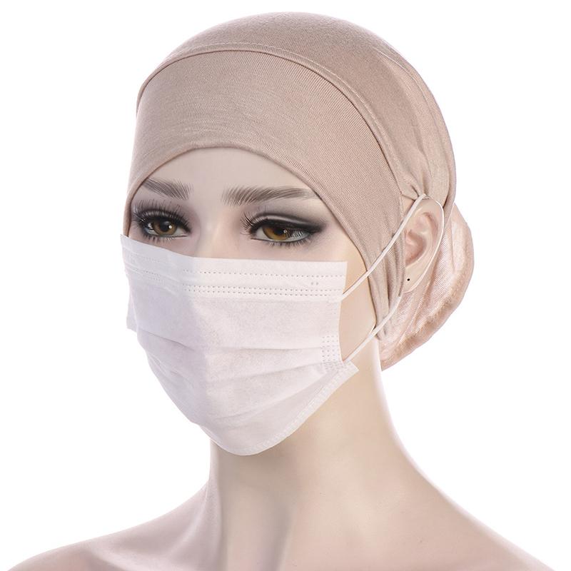 Hijab Jersey Muslim Women Under Hijab Cap with Ear Hole Inner Hijab Cap Round Forehead Underscarf Bonnet Turbante Mujer Hat