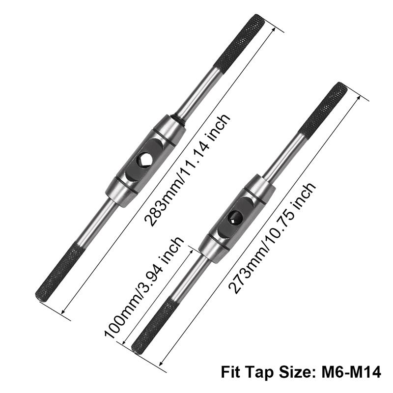 Adjustable Tap Wrench Handle M1-M14 Bar Holder Straight Tapping Wrench Reamer Wrench Taps and Die Set Tapping Tools Hand Tool