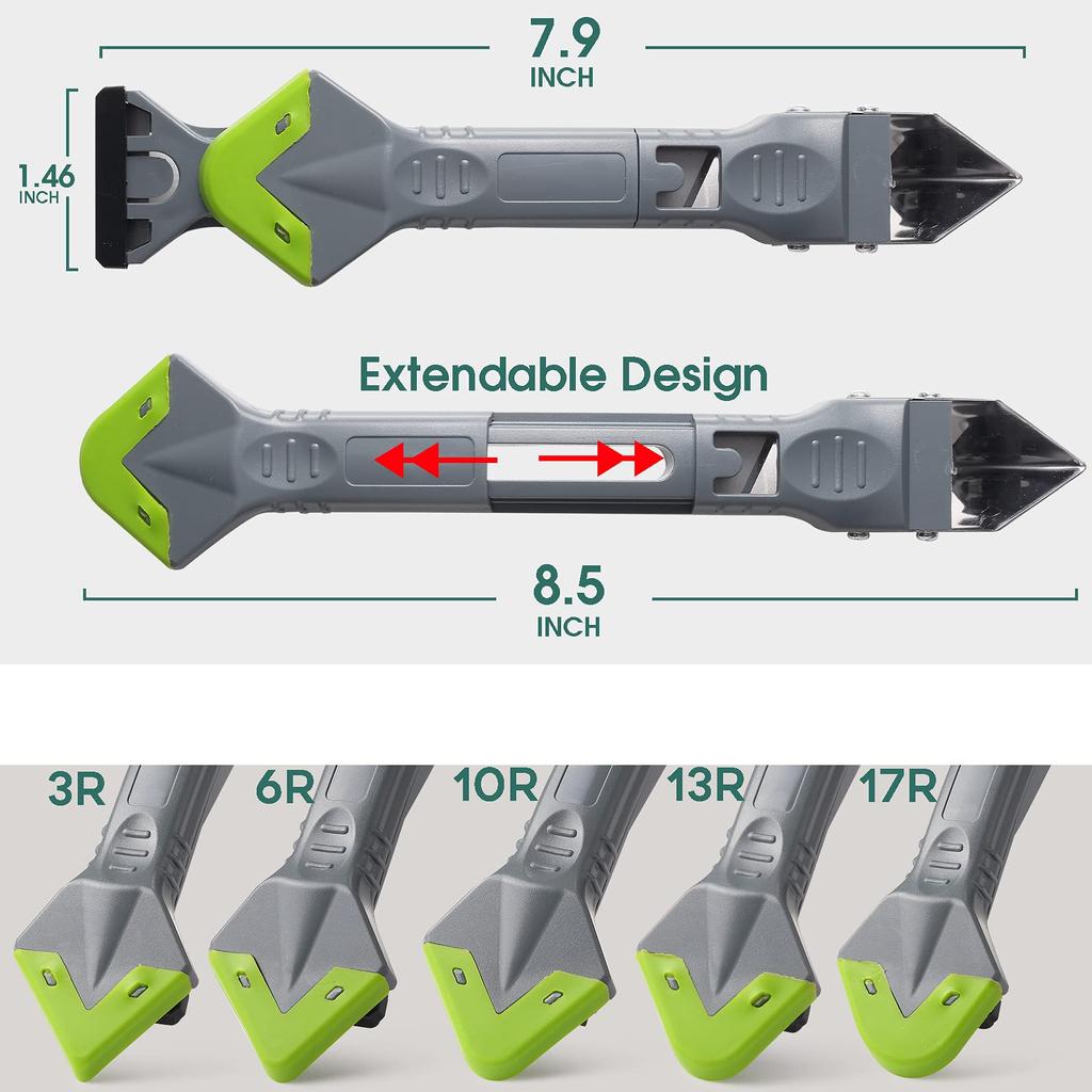 Factory 9 Pieces Caulking Tool Kit 5 in 1 Silicone Sealant Replace & Removal Tool with 4 Pieces of Sealant Tool