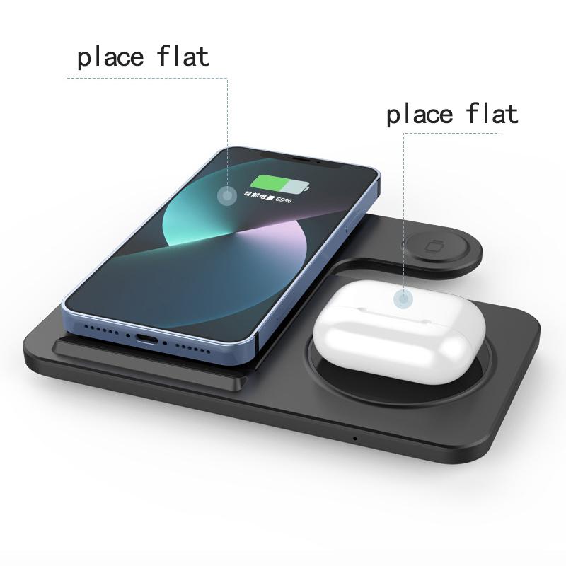 3 i 1 trådlöst laddarställ Snabbladdningsdockningsstation för Iphone 14 13 12 11 Pro Max Apple Watch 8 7 6 Iwatch Airpods Pro2