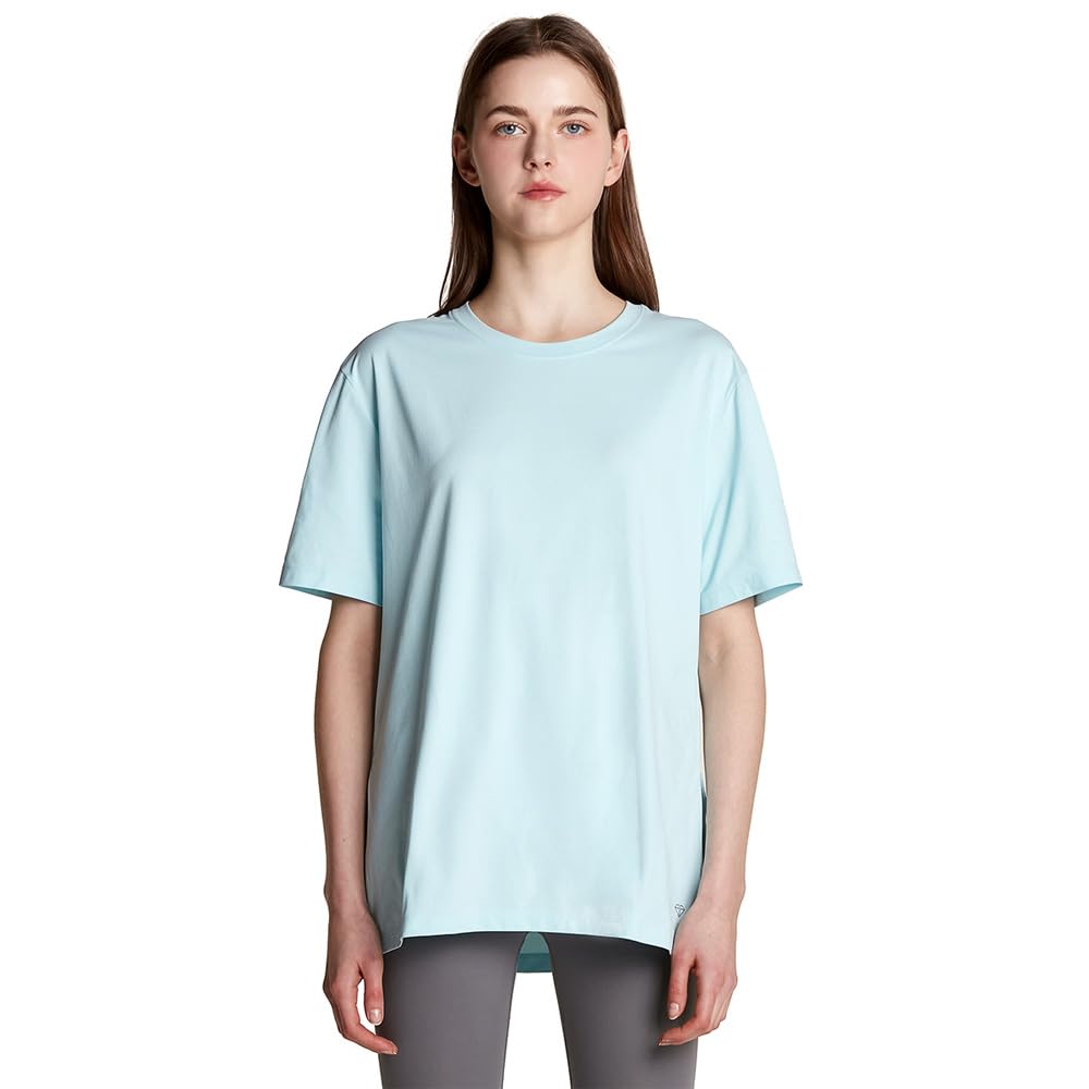 

Tesla Short Sleeve Cropped Sports Active and Everyday Functional Round Regular Outdoor Pilates Women s T-Shirt (FTS11-ZZBLU_XL) [UV Protection,