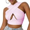 Women's Crisscross Cut Out Vest  Wrap  Solid Cami Tank Tops