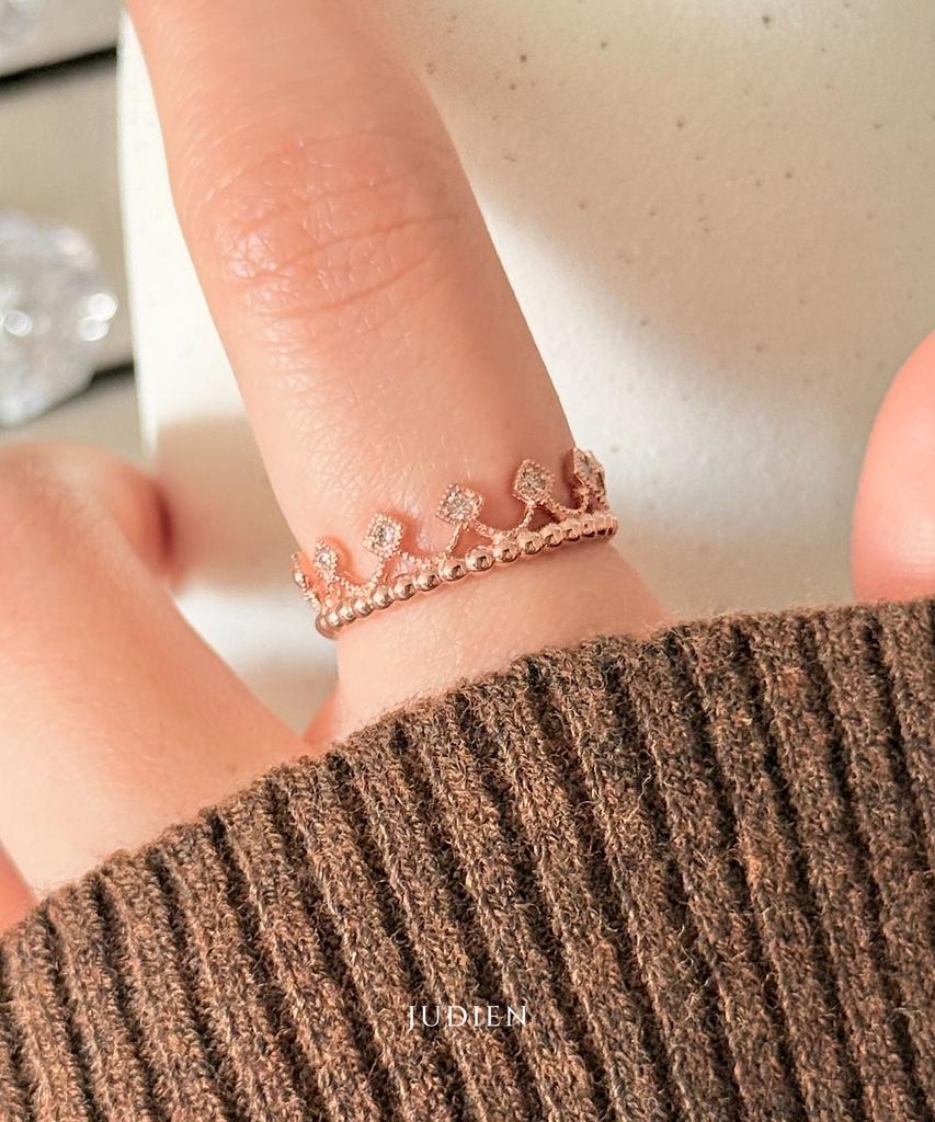 Judien 14K 18K Tiar Crown Cubic Ring