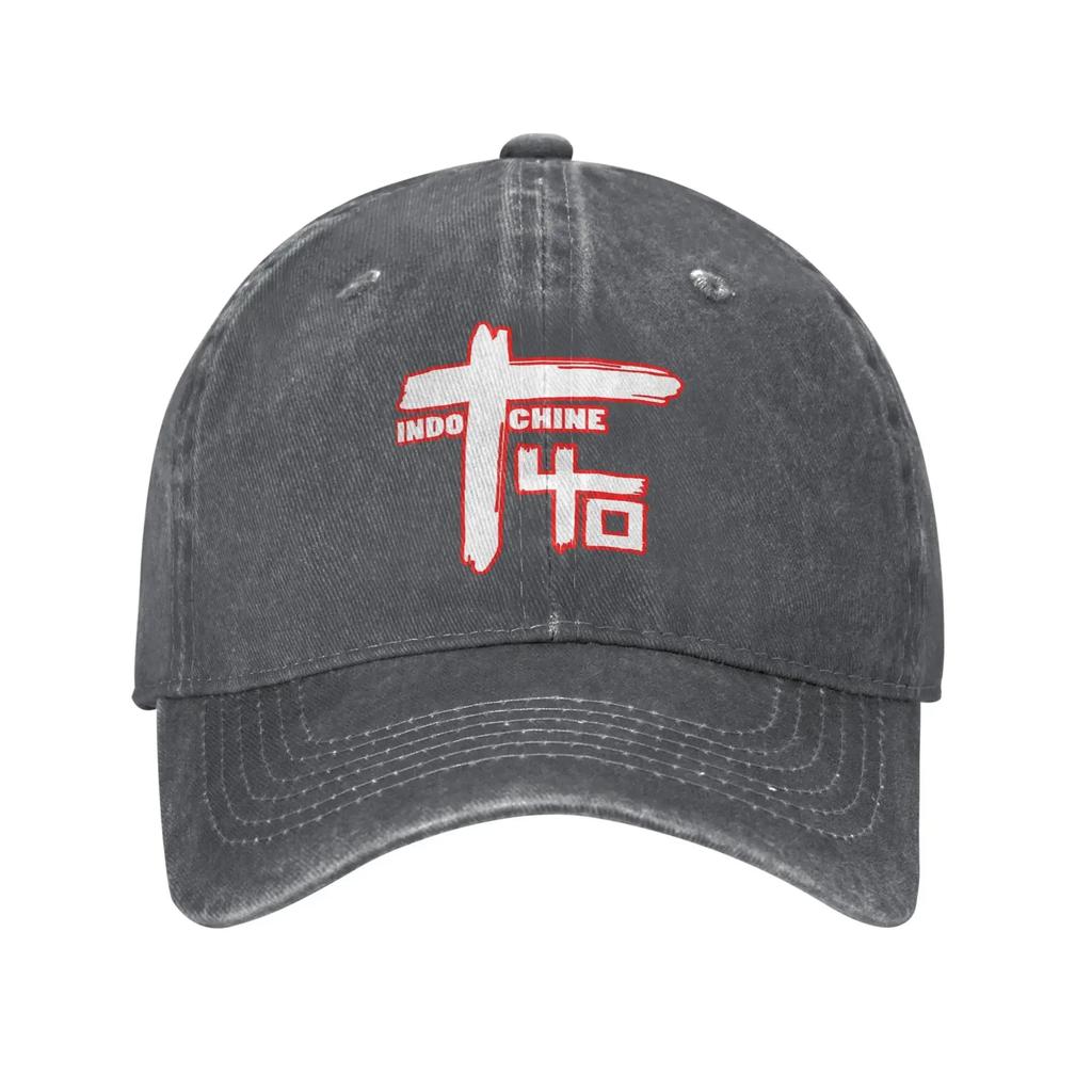 Washed Baseball Cap Indochine Band Exselna Genres Rock Summer Trucker Hat For Unisex-Teens Cute Outdoor Sport Sun Snapback Cap