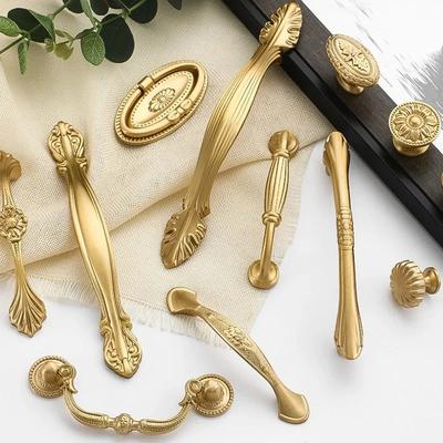 Door Pulls American Brass Furniture Handle European Wardrobe Cabinet Shoe Cabinet Door Handle Kitchen Cabinet Knob Cupboard