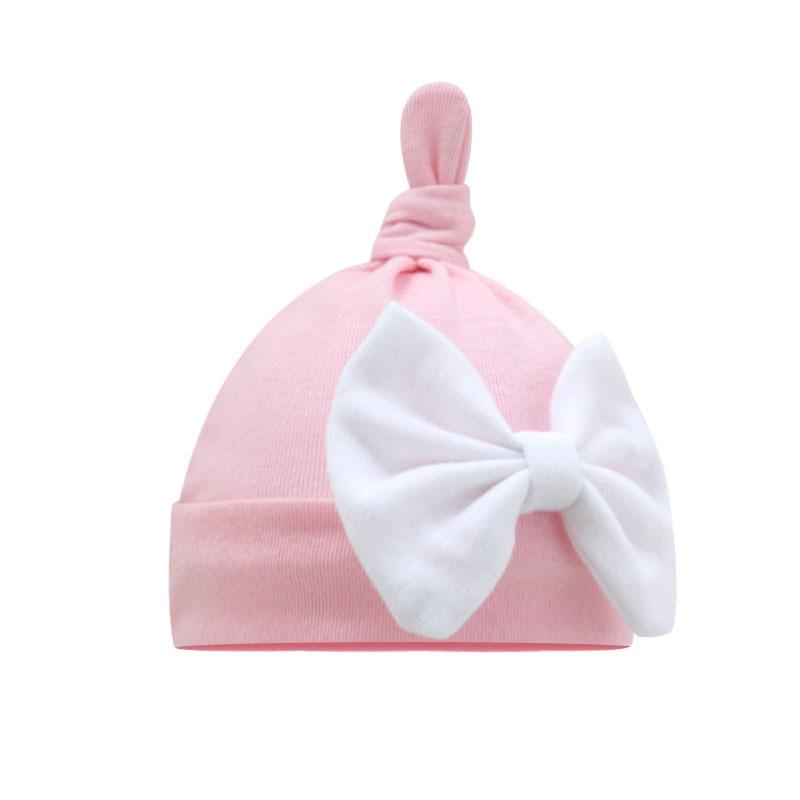 

Хлопковая шапка для новорожденных с большим бантом, детская больничная шапка, теплая детская шапочка с бантиками для головного убора, мягкая повязка на голову, тюрбан, головной убор