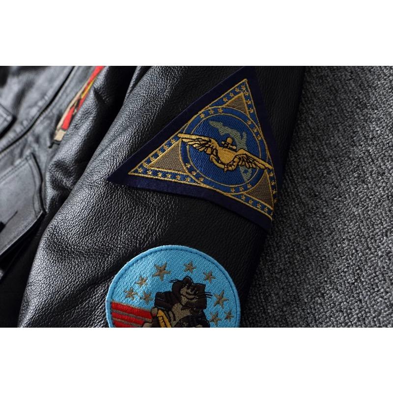 Chinese Size Men Genuine Leather Jacket Quilted Patches 100% Cowhide & Natural Fur Collar Flight Coat Aviator Clothing Winter