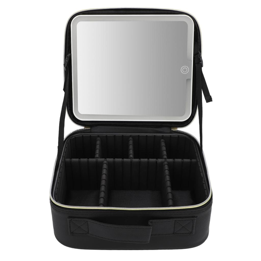 Portable LED Makeup Bag Multipurpose Stylish Large Capacity 3 Color Lights Dimmable Travel Makeup Bag with LED Mirror