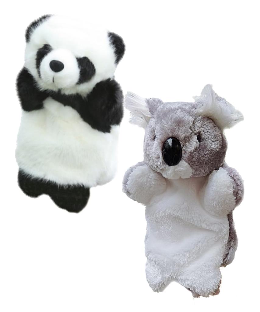 Shiawase Warehouse Animal Puppets, Plush Toys, Animals, Wolf, Rabbit, etc. (Panda, Koala)