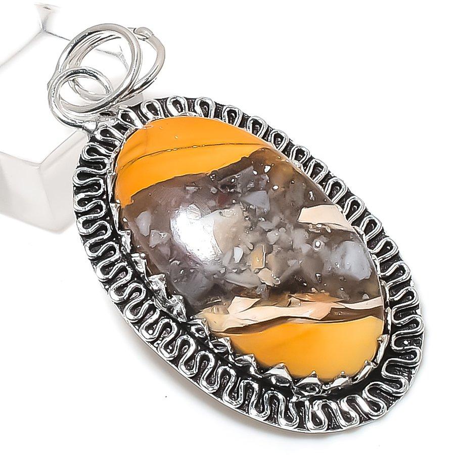 

Natural Brecciated Mookaite 925 Sterling Silver Jewelry Pendant 2.32 l2P65