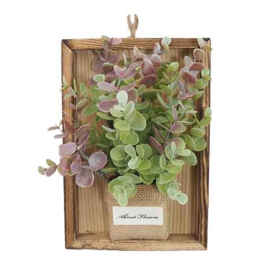Wall Framed Artificial Plant Faux Greenery Plant in Frame Wall Decor Hanging