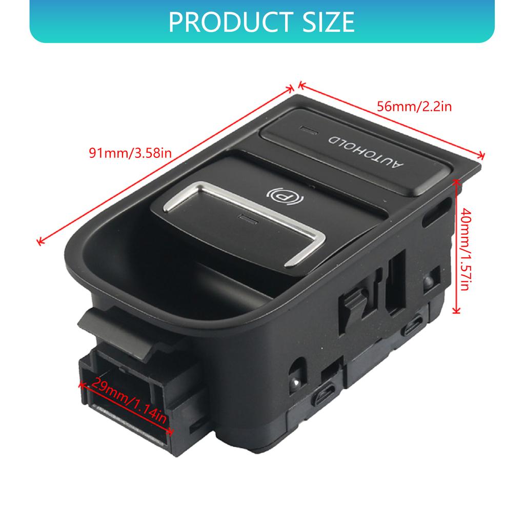 Replacement Plug Play Auto Electronic Parking Brake Switches Button 16 Pin Direct Fit 5N ABS Black Actuator 5ND927225A