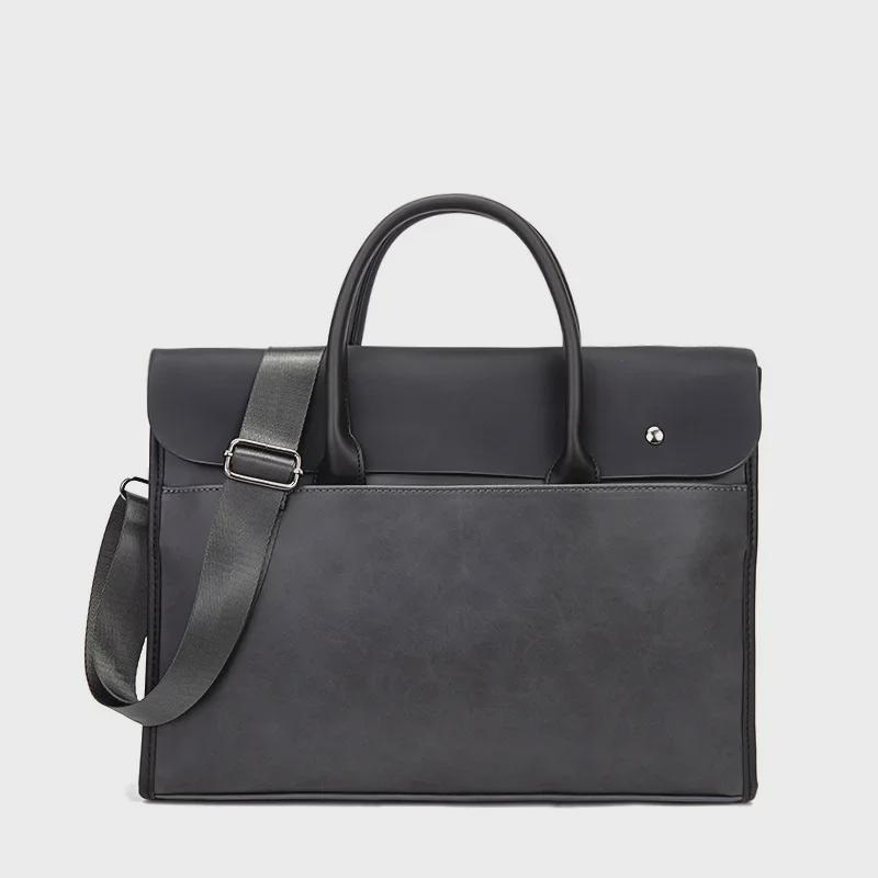 Vintage Crazy Horse Leather Men's Briefcase and Shoulder Bag